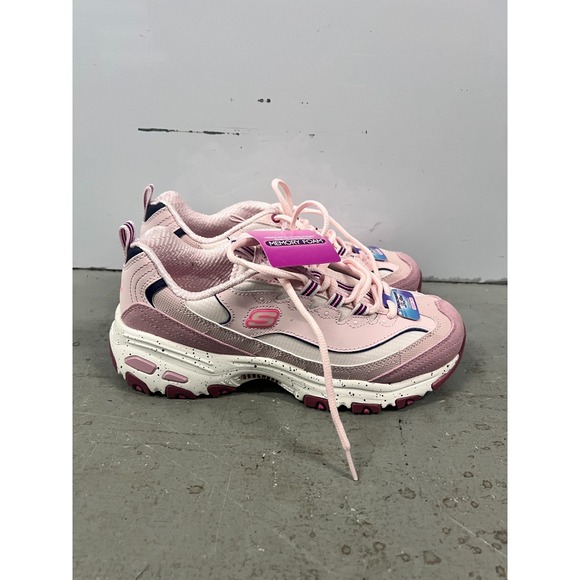 Skechers Shoes - Skechers D'Lites Bold Views Sneakers Mauve Pink White Memory Foam Shoes - 8 NEW